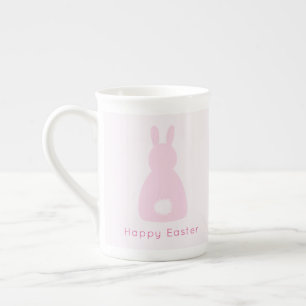 Happy Easter Baby Pink Bunny Tail Bone China Mug