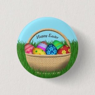 Happy Easter Basket 3 Cm Round Badge