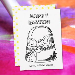 Happy Easter Basket Colouring Page