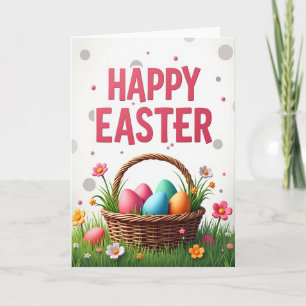 Happy Easter Basket Eggs Card