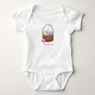 Happy Easter Basket Personalised Infant Baby Bodysuit