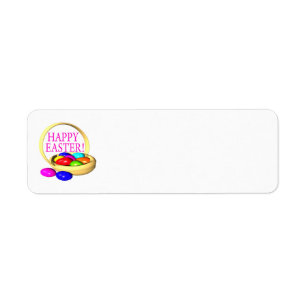 Happy Easter Basket Return Address Label