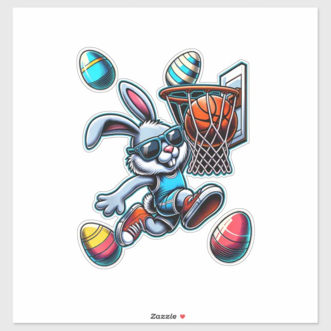 Happy Easter Basketball Boys Easter Bunny Funny Ea (Sheet)
