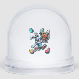Happy Easter Basketball Boys Easter Bunny Funny Ea Snowglobe