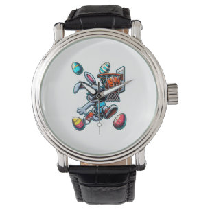 Happy Easter Basketball Boys Easter Bunny Funny Ea Watch