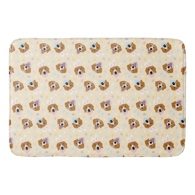 Happy Easter Beagle Dogs Bath Mat (Front)