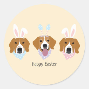 Happy Easter Beagle Dogs Classic Round Sticker