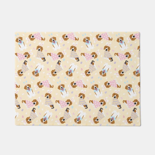 Happy Easter Beagle Dogs Doormat (Front)