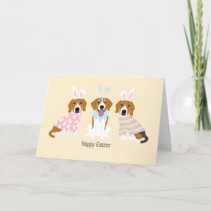 Happy Easter Beagle Dogs Holiday Card