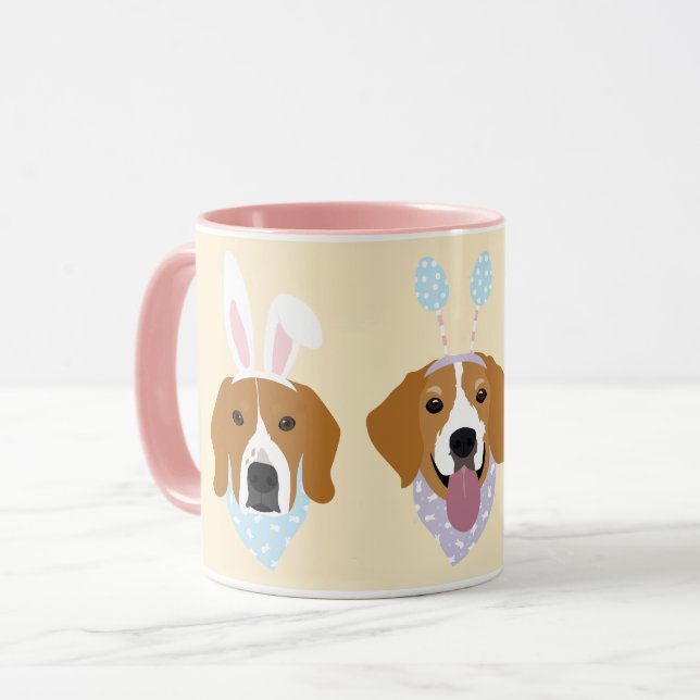Happy Easter Beagle Dogs Mug (Front Left)