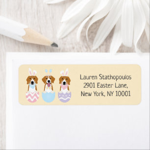 Happy Easter Beagle Dogs Return Address Label