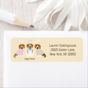 Happy Easter Beagle Dogs Return Address Label
