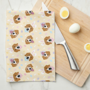 Happy Easter Beagle Dogs Tea Towel