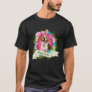 Happy Easter Beagle Wearing Bunny Ear Eggs Cool T-Shirt