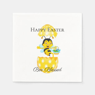 Happy Easter Bee Blessed Cartoon Napkin