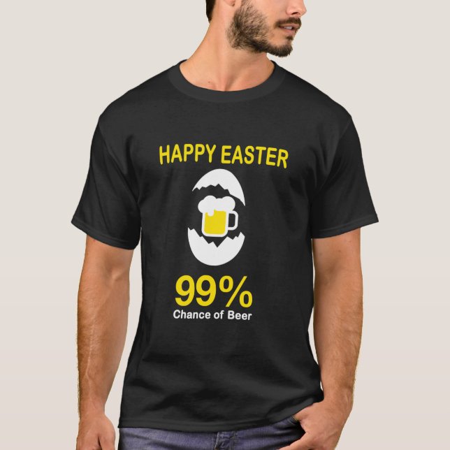 Happy Easter Beer In Egg Egg Hunt Drinking Beer  T-Shirt (Front)