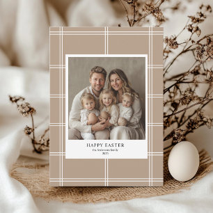 Happy Easter Beige Family Photo  Invitation