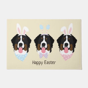 Happy Easter Bernese Mountain Dogs Doormat
