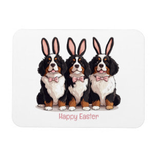 Happy Easter Bernese Mountain Dogs Magnet