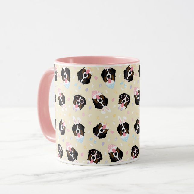 Happy Easter Bernese Mountain Dogs Mug (Front Left)