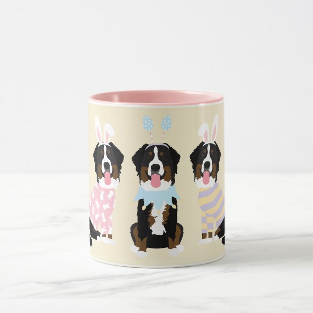 Happy Easter Bernese Mountain Dogs Mug (Center)