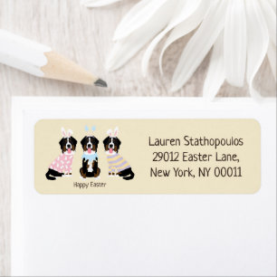 Happy Easter Bernese Mountain Dogs Return Address Label