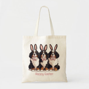 Happy Easter Bernese Mountain Dogs Tote Bag