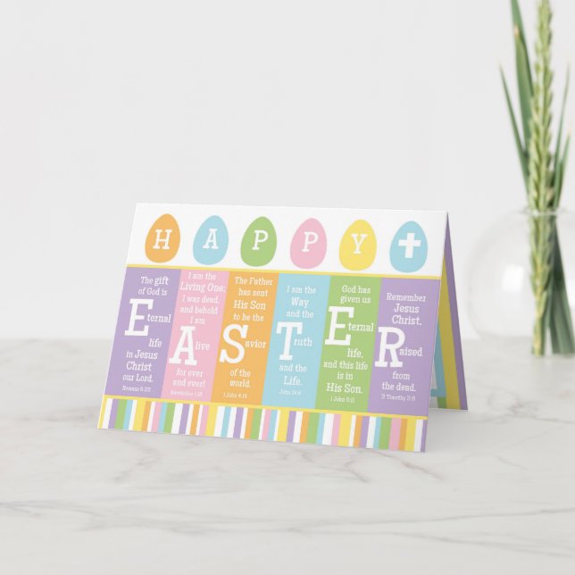 Happy Easter Bible Verse Card-Personalize Inside! Holiday Card (Front)