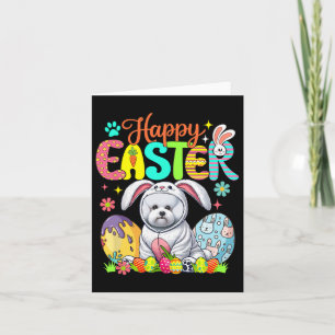 Happy Easter Bichon Frise Cosplay Bunny Chocolate Card