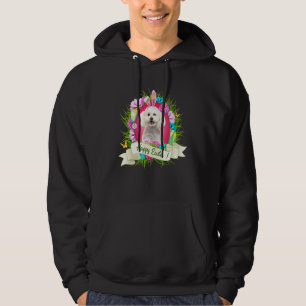 Happy Easter Bichon Frise Wearing Bunny Ear Eggs C Hoodie