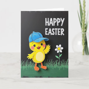 Happy Easter Bird Chalkboard Card
