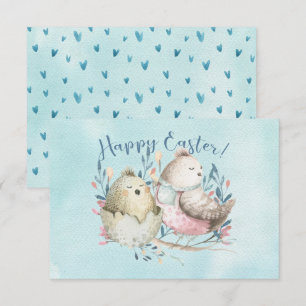 Happy Easter Birdies Birdnest Bird Egg Watercolor