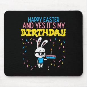 Happy Easter Birthday Bunny Cake Bday Party Boys G Mouse Pad