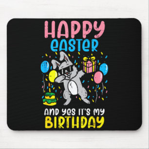 Happy Easter Birthday Bunny Dab Bday Party Men Boy Mouse Pad