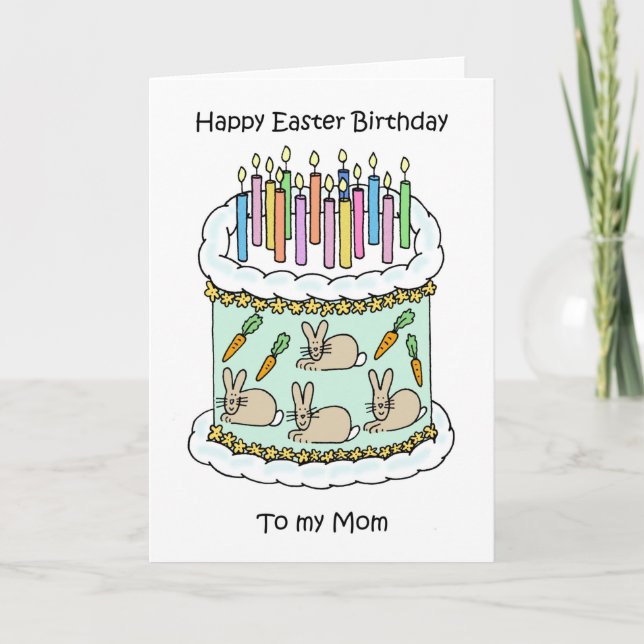 Happy Easter Birthday Mom Card (Front)