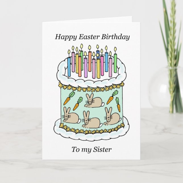 Happy Easter Birthday to Sister Card (Front)