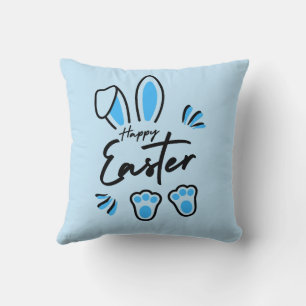 Happy Easter blue Cushion