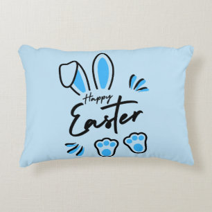 Happy Easter blue Decorative Cushion