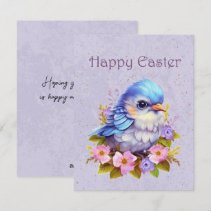 Happy Easter Bluebird Holiday Card