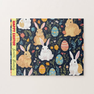 Happy Easter Boho Bunny Collection Jigsaw Puzzle