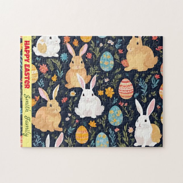 Happy Easter Boho Bunny Collection Jigsaw Puzzle (Horizontal)
