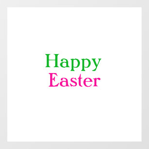 Happy easter boho green pink kids add name title