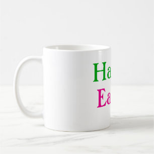 Happy easter boho green pink kids add name title coffee mug