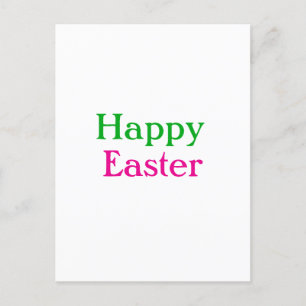 Happy easter boho green pink kids add name title postcard