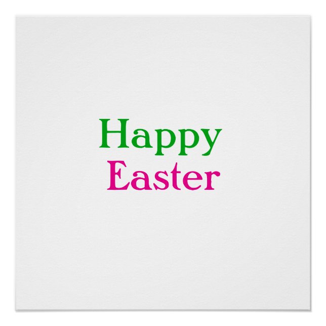 Happy easter boho green pink kids add name title poster (Front)