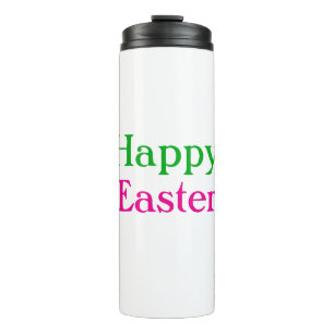 Happy easter boho green pink kids add name title thermal tumbler