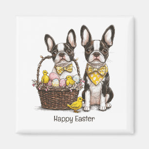 Happy Easter Boston Terrier Dogs Magnet