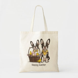 Happy Easter Boston Terrier Dogs Tote Bag