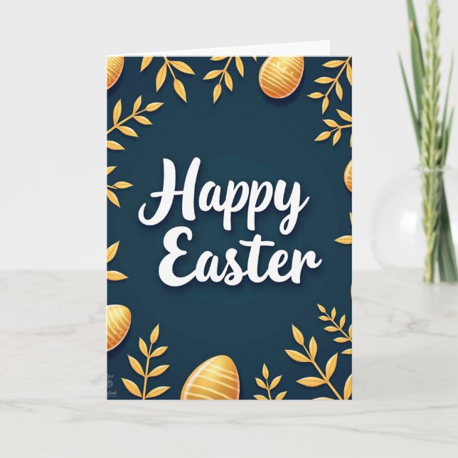 Happy Easter Botanical Art Card (Front)