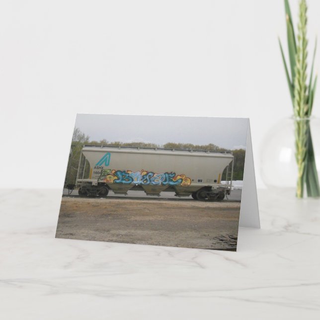 "HAPPY EASTER Boxcar" Easter Card (Front)